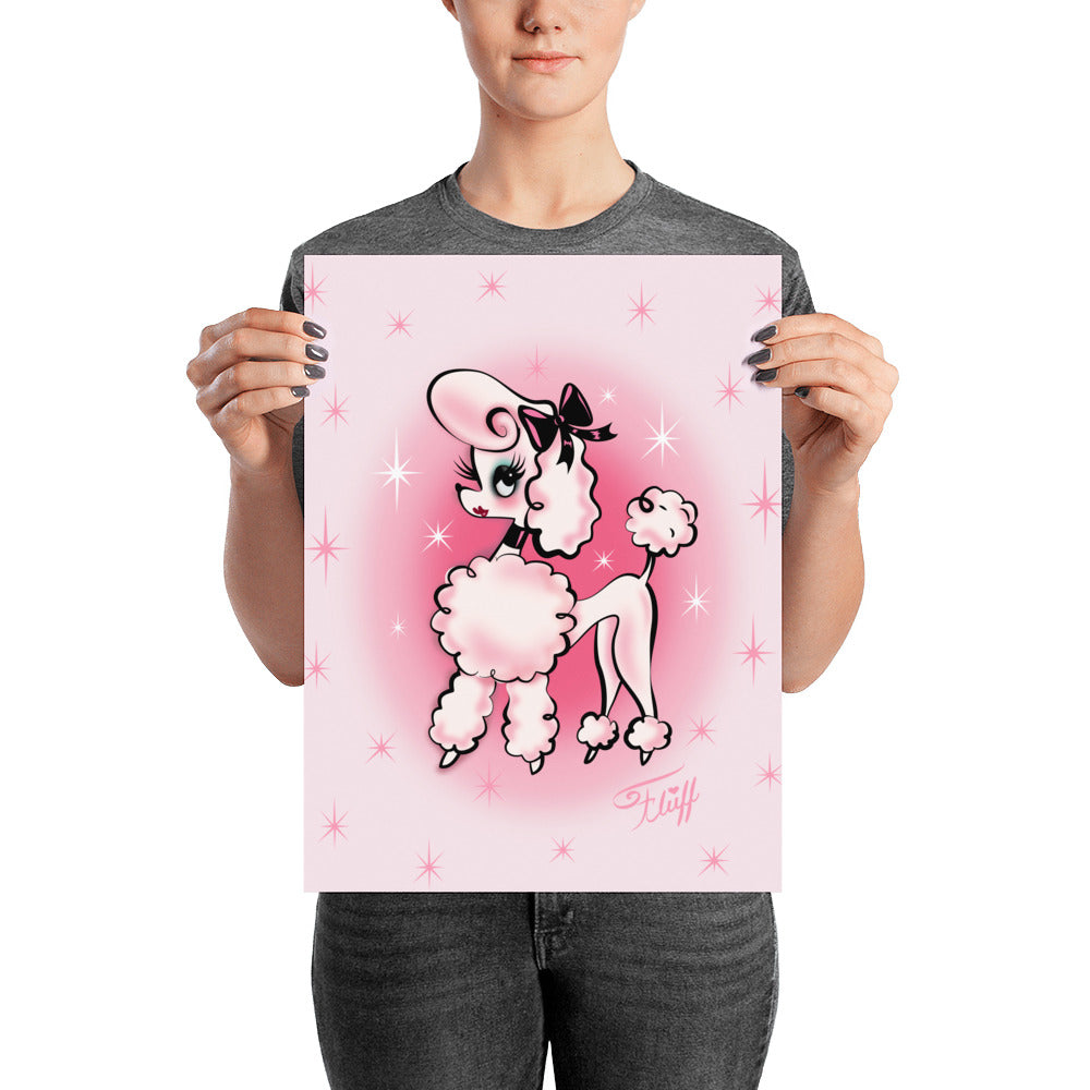 Posh Poodle on Pink • Art Print