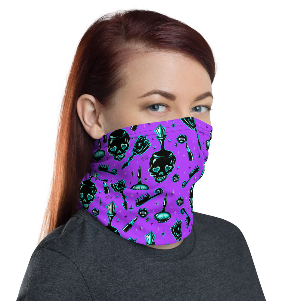 Elements of a Noir Boudoir Purple• Neck Gaiter Face Mask