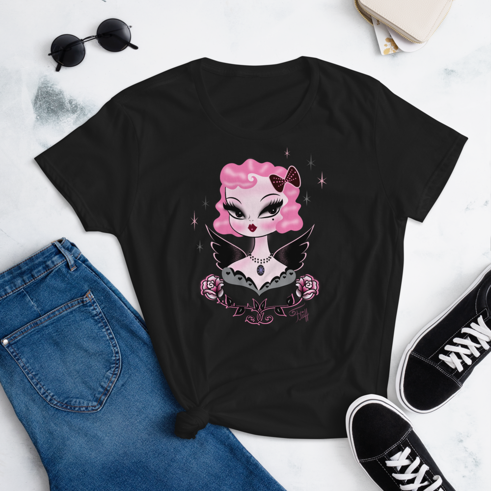 Pink Hair Dolly Angel • Women's T-Shirt