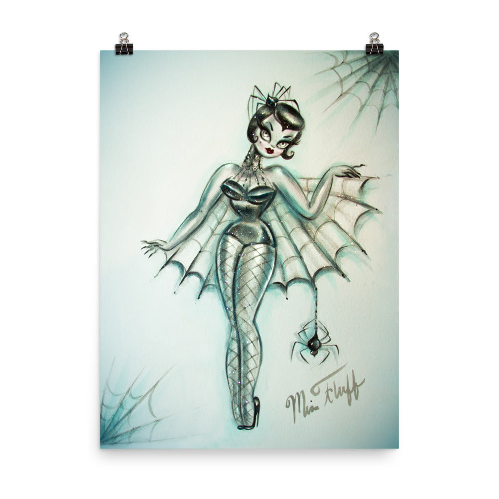 Black Widow Spider Burlesque Doll • Art Print