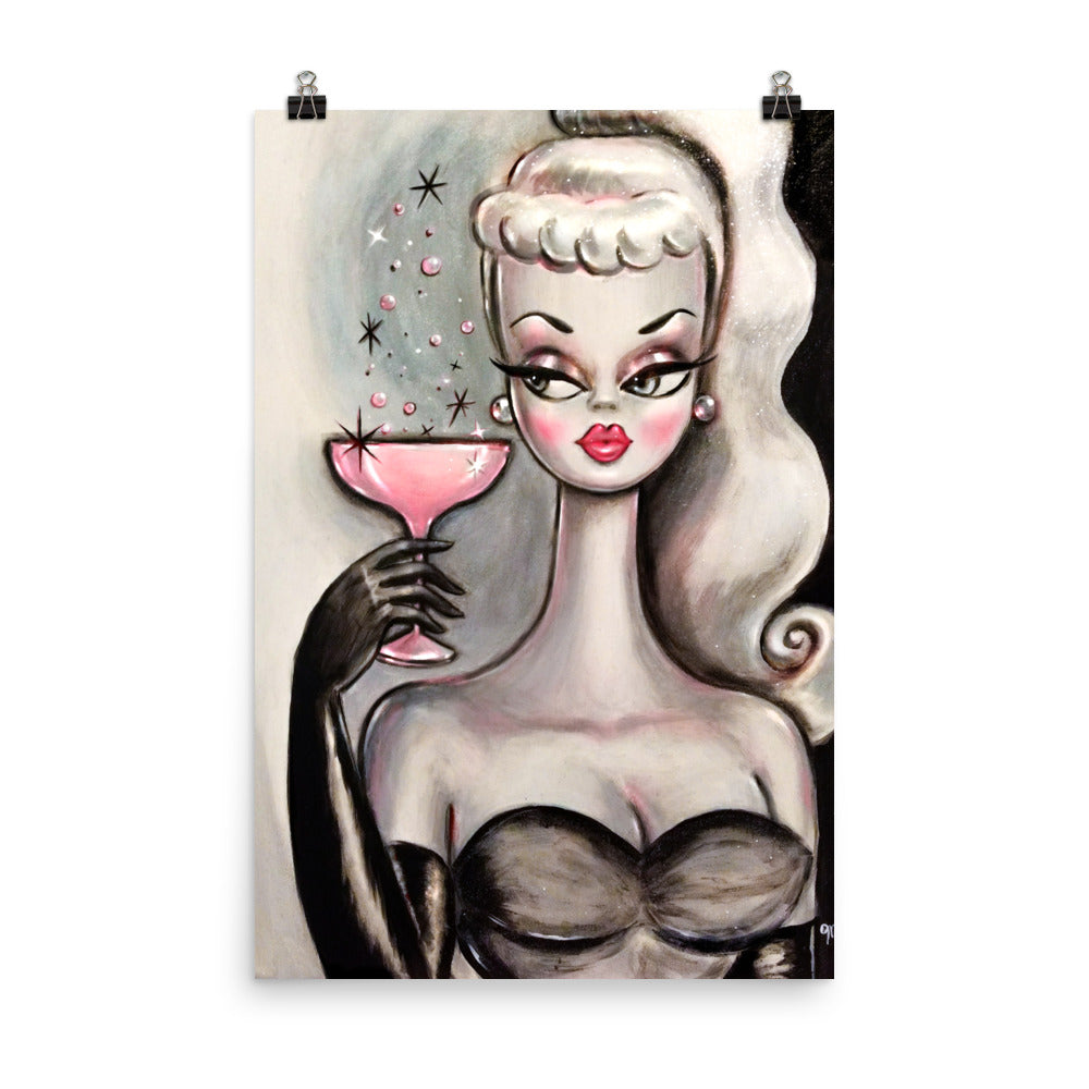 Pink Champagne Doll  • Art Print