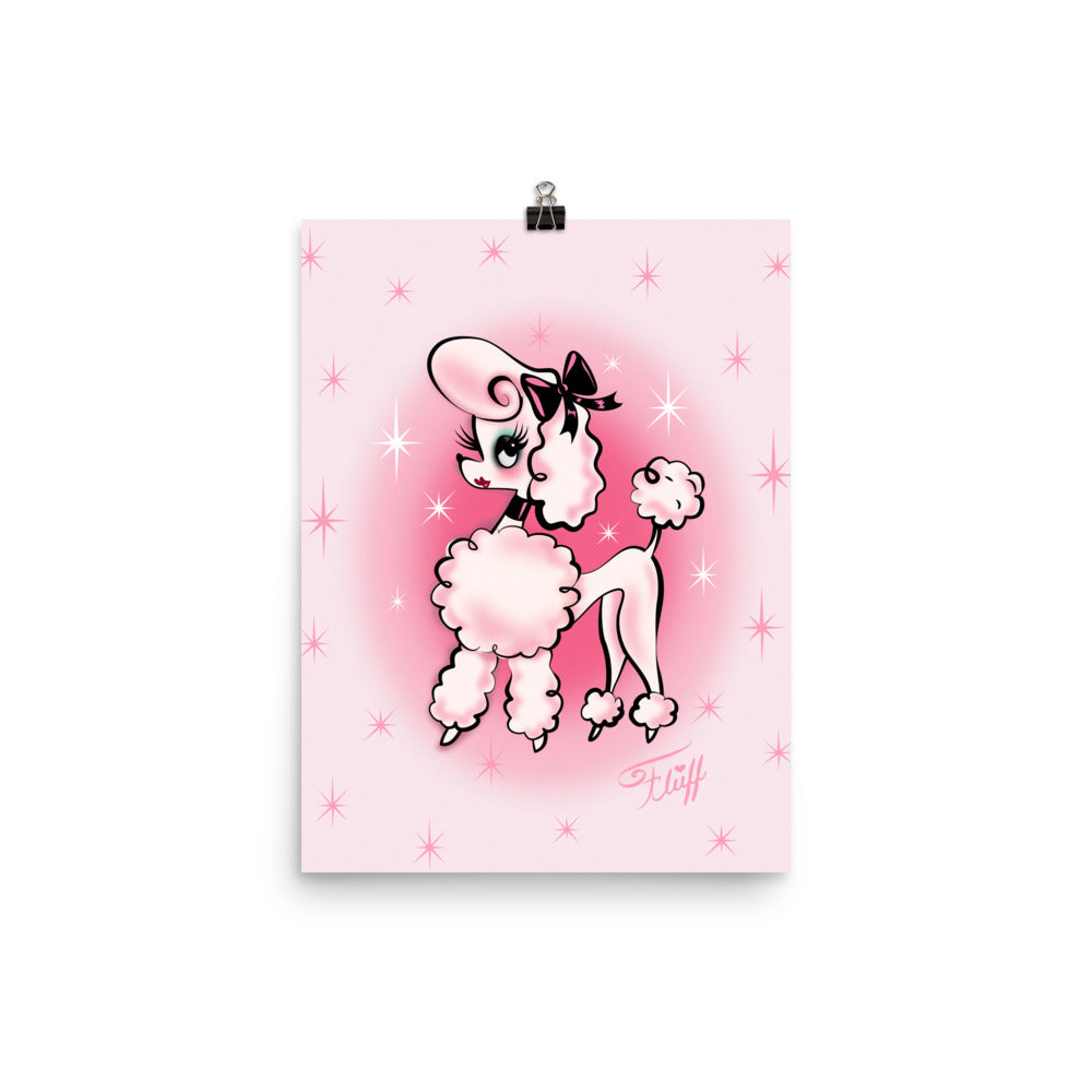 Posh Poodle on Pink • Art Print