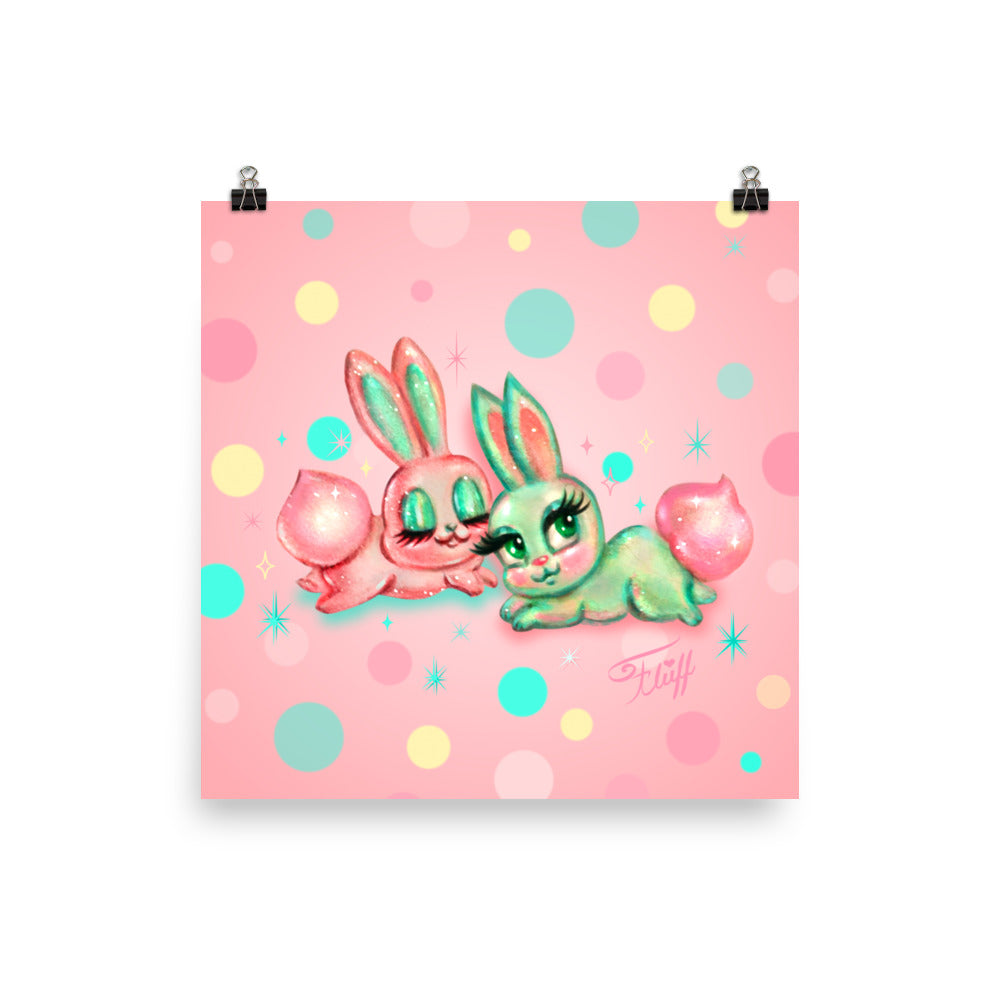 Bunnies and Polka Dots • Art Print