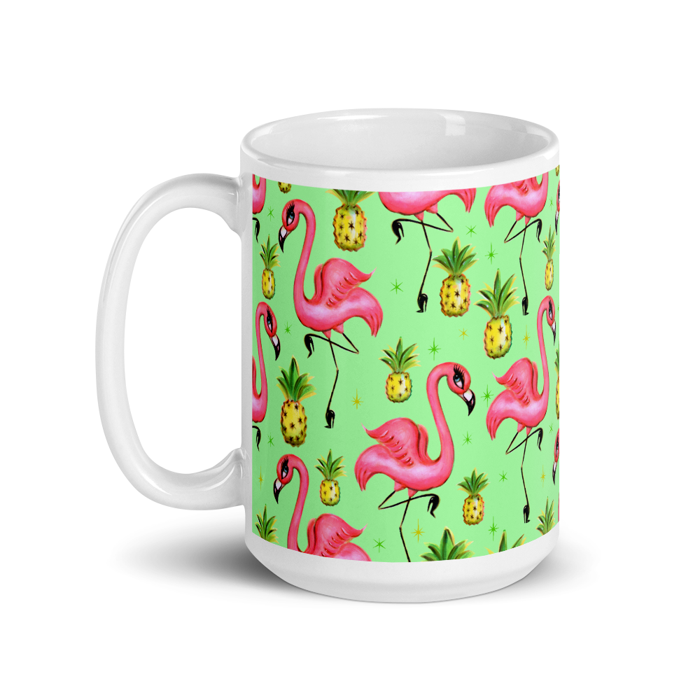 Flamingos and Pineapples • Mug