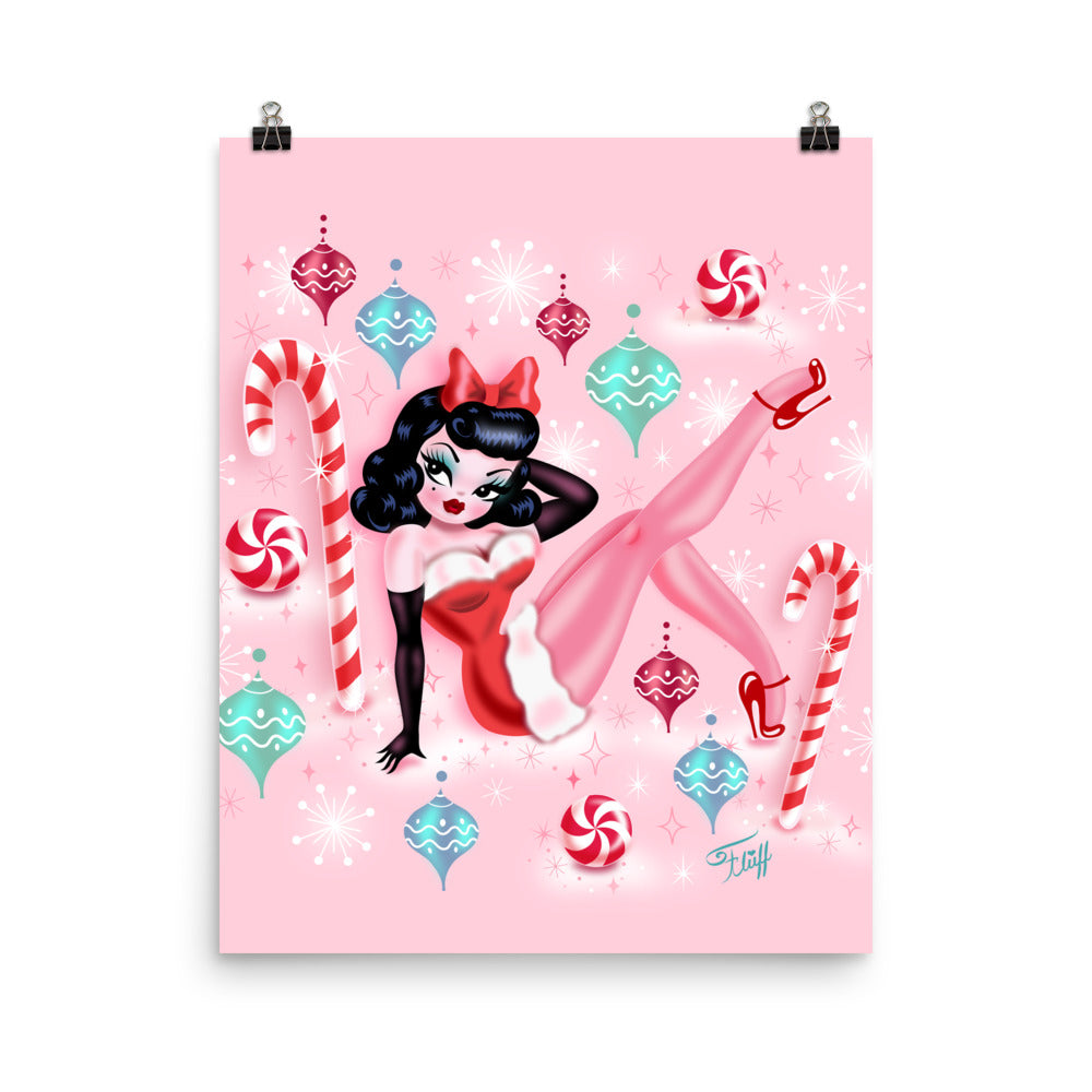 Christmas Pinup Girl • Art Print