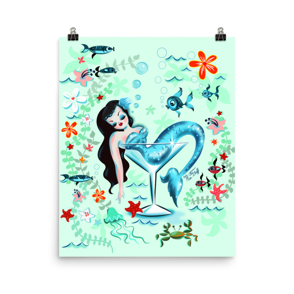 Tipsy Martini Mermaid • Art Print