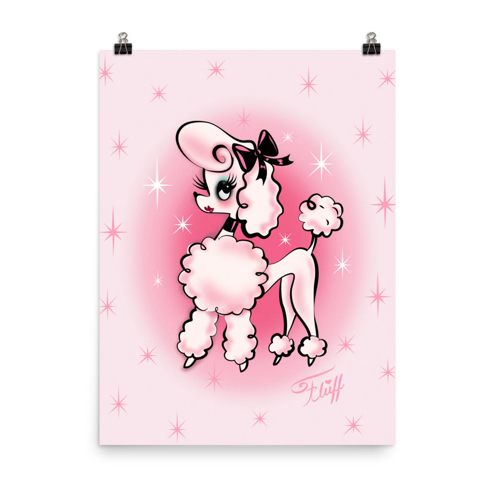 Posh Poodle on Pink • Art Print
