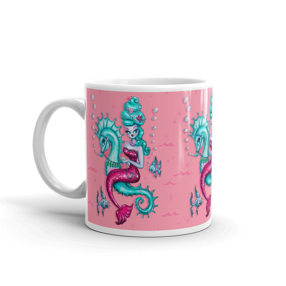 Mermaid with Candy Blue Bouffant • Mug