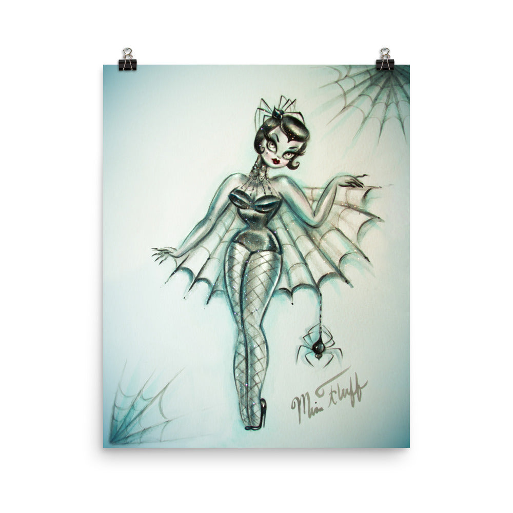 Black Widow Spider Burlesque Doll • Art Print