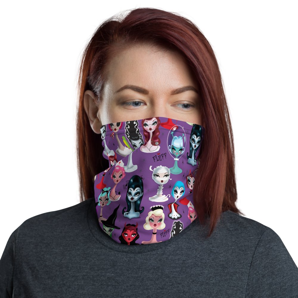 Spooky Dolls Purple • Neck Gaiter Face Mask