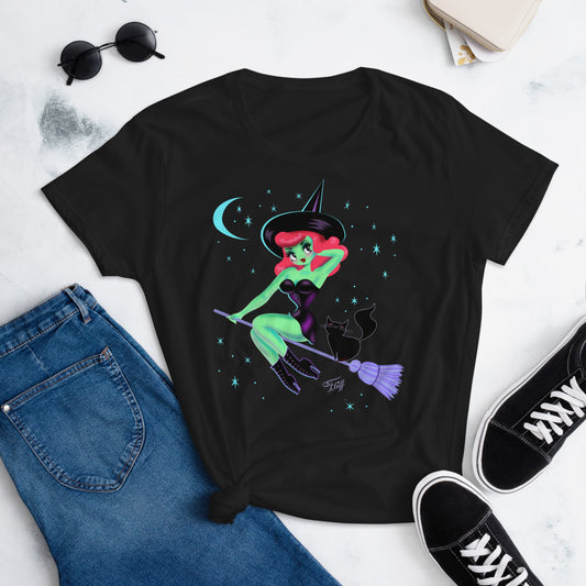 Cute Pinup Witch • Womens' T-Shirt