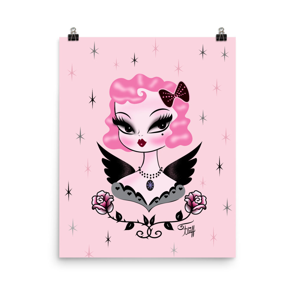 Pink Hair Dolly Angel • Art Print