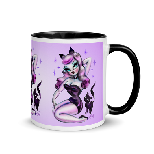 Purple Hair Kitten Pinup • Mug