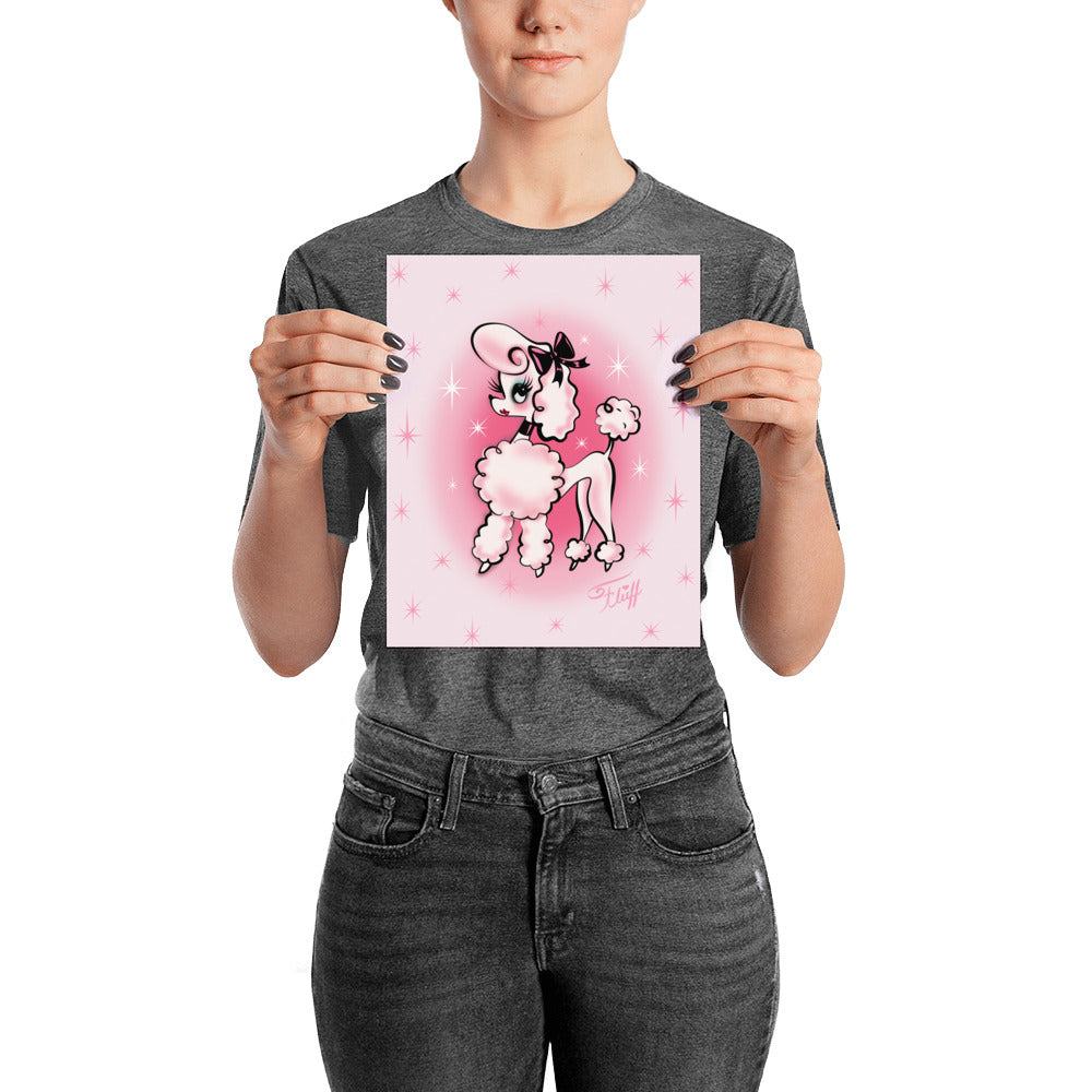 Posh Poodle on Pink • Art Print