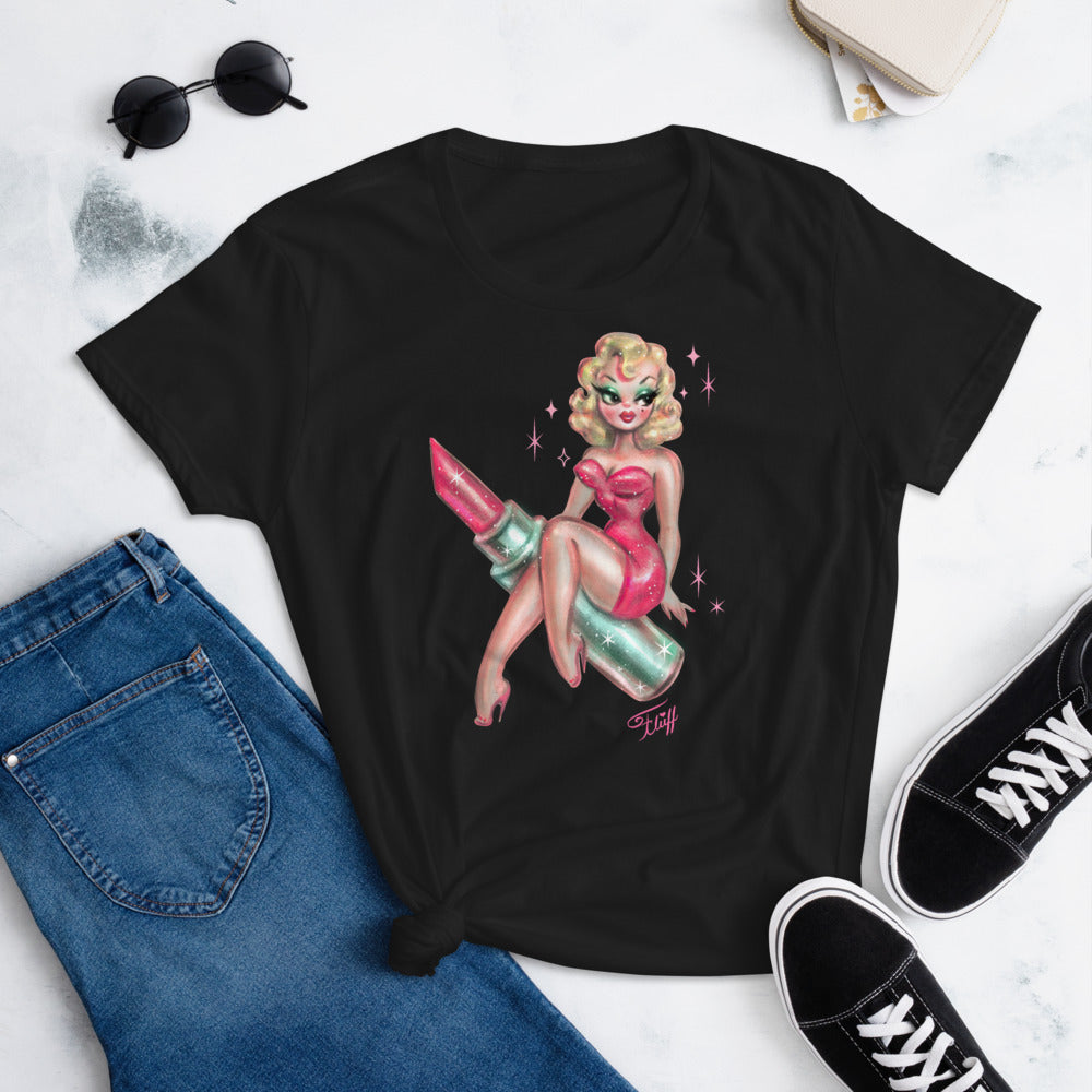 Pink Lipstick Glamour Doll • Women's T-Shirt