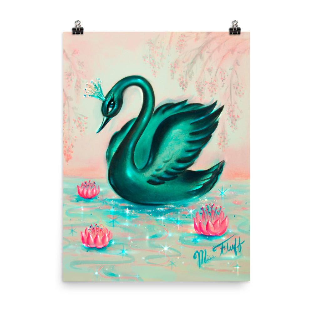 Black Swan with Tiara • Art Print