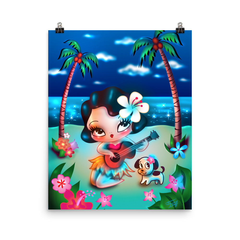 Hula Lulu Night Time • Art Print