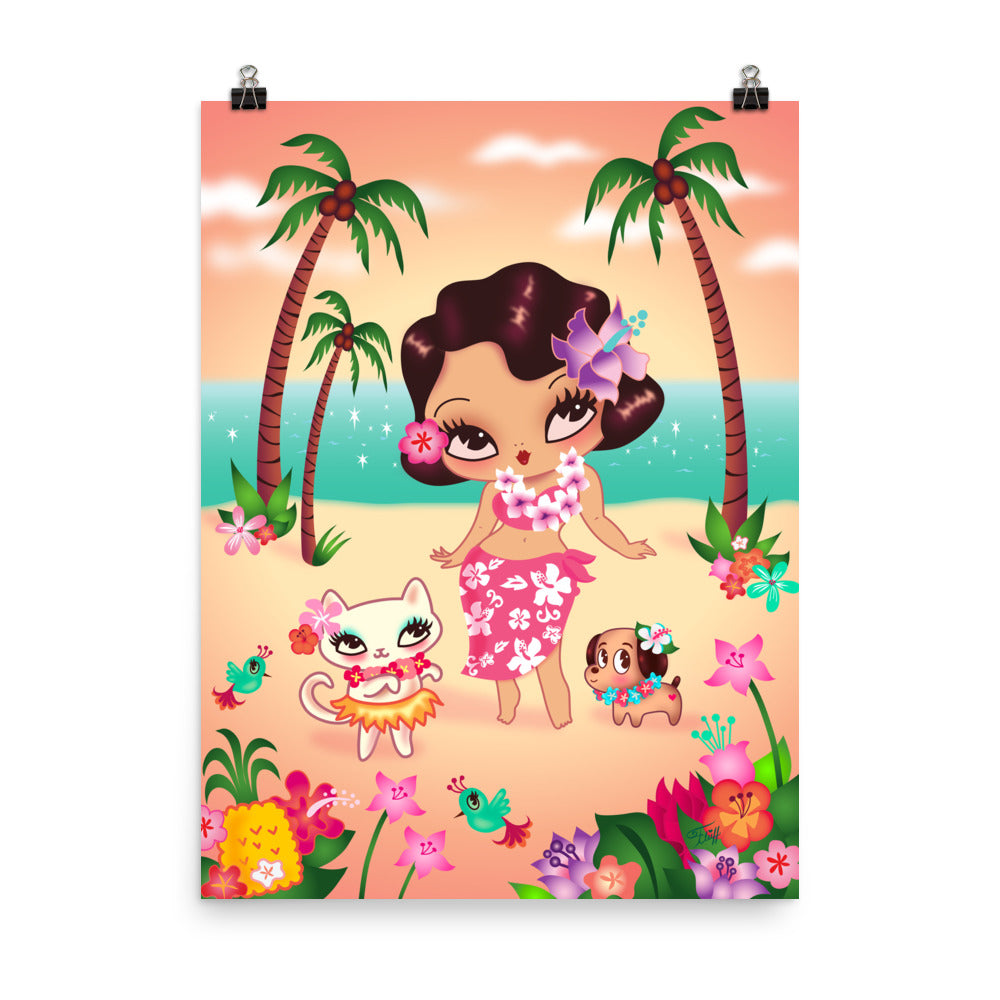Hula Lulu and Island Friends• Art Print
