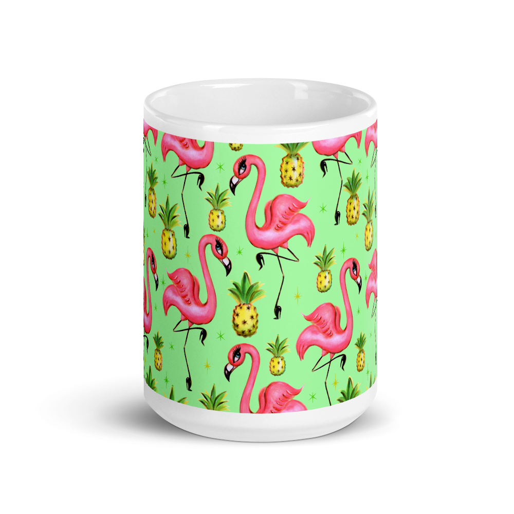 Flamingos and Pineapples • Mug