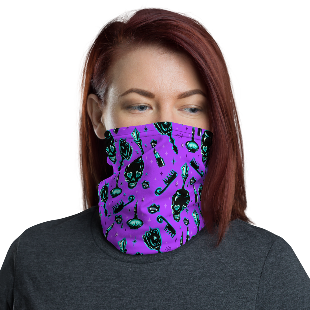 Elements of a Noir Boudoir Purple• Neck Gaiter Face Mask