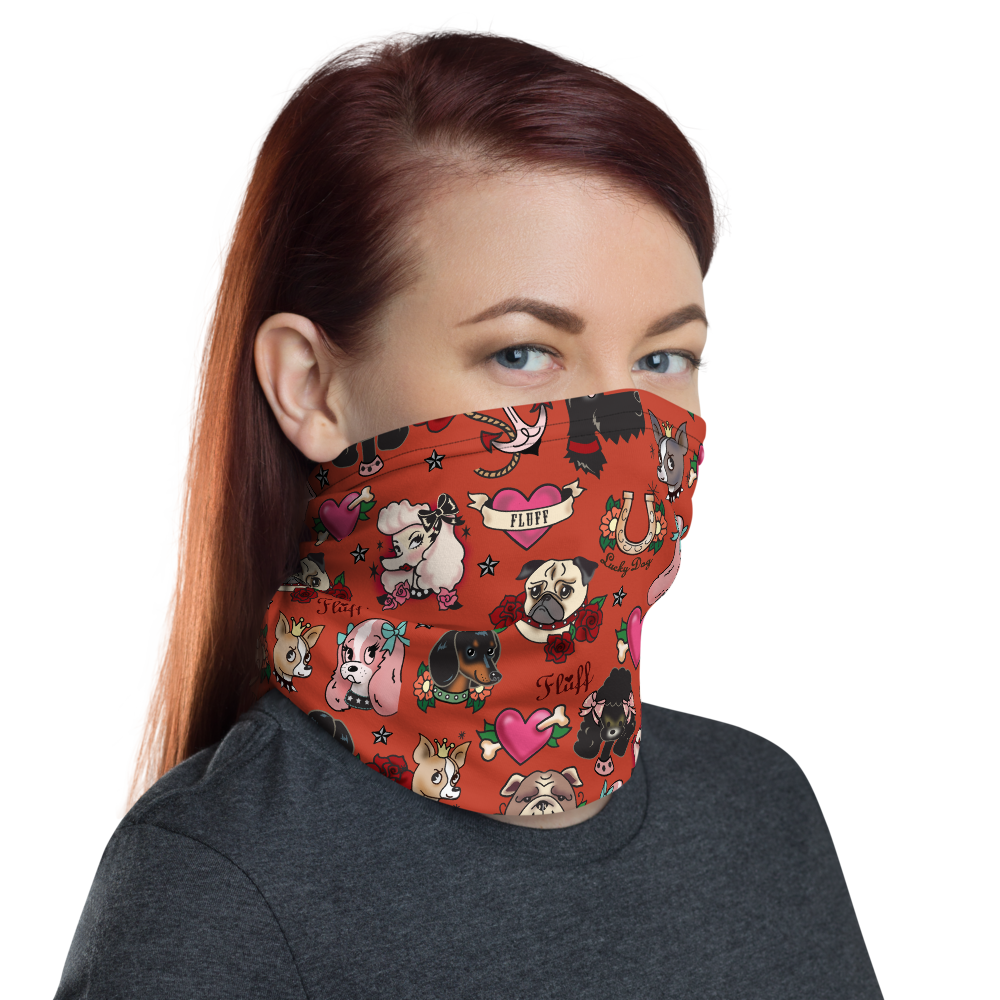 Tattoo Pooch Red • Neck Gaiter Face Mask