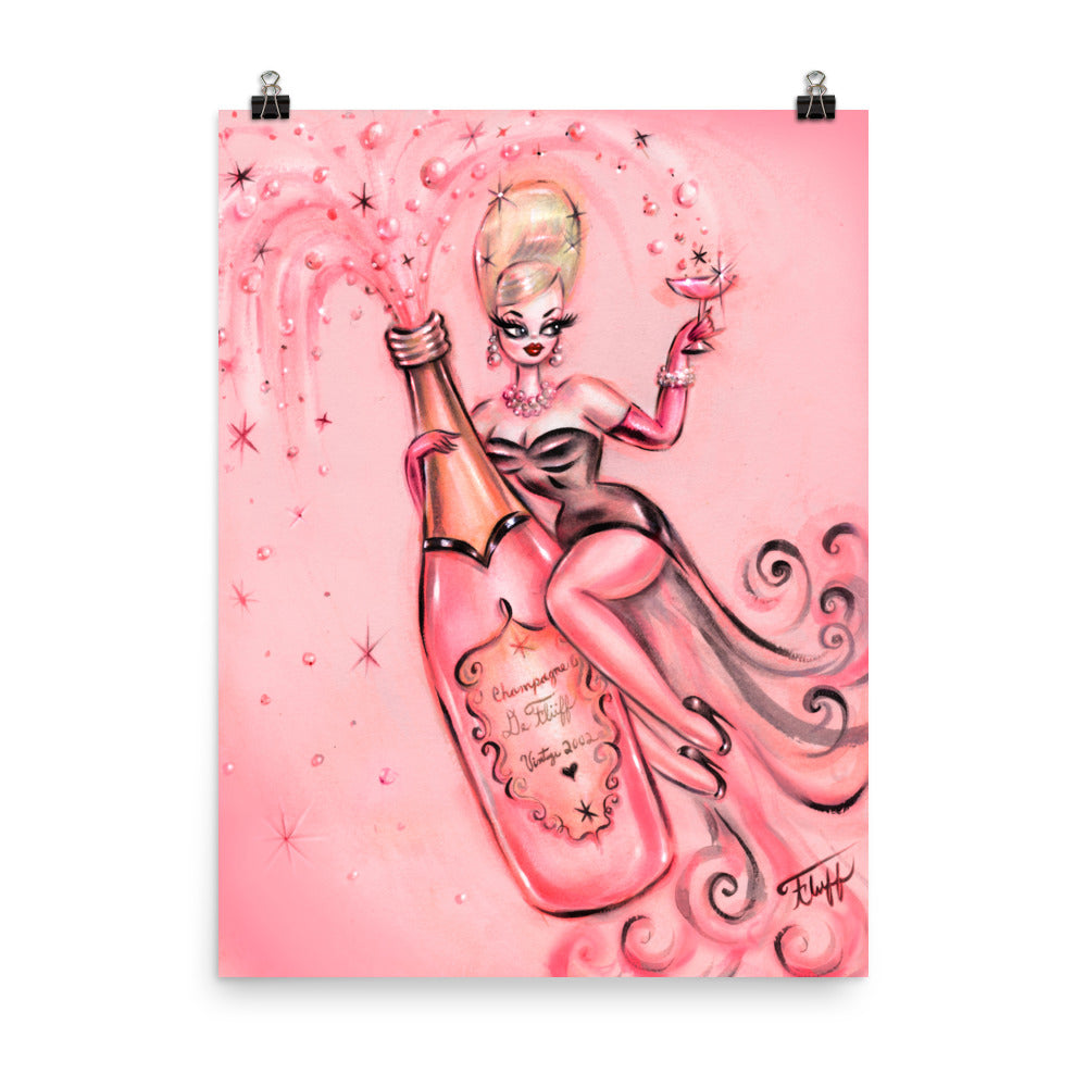 Pink Champagne Doll • Art Print