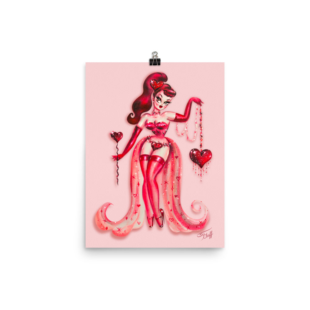 Queen of Hearts Burlesque Doll • Art Print