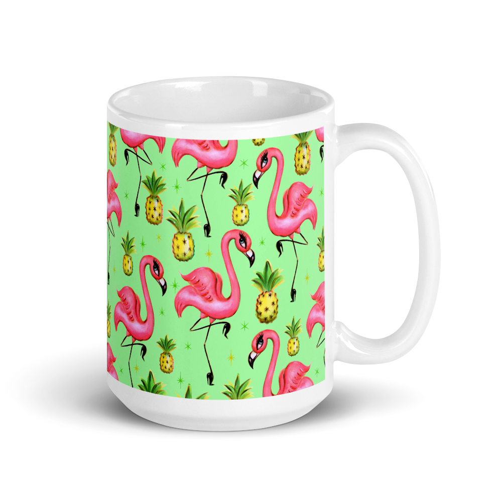 Flamingos and Pineapples • Mug