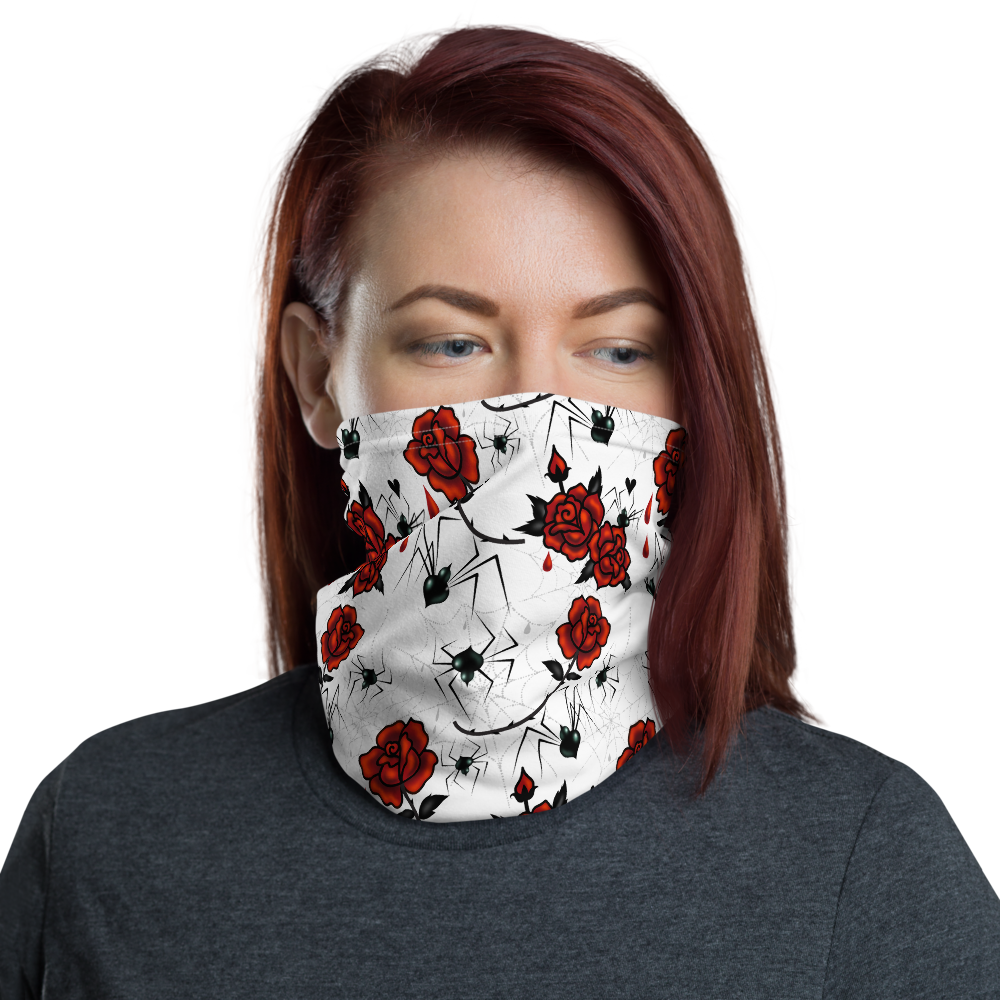 Black Widows and Roses • Neck Gaiter Face Mask