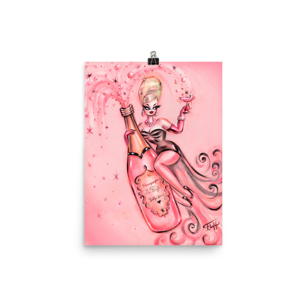 Pink Champagne Doll • Art Print