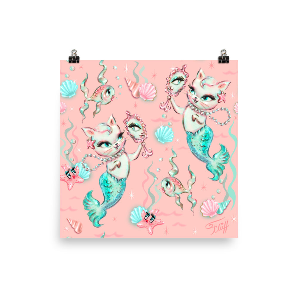 Merkittens with Pearls • Art Print