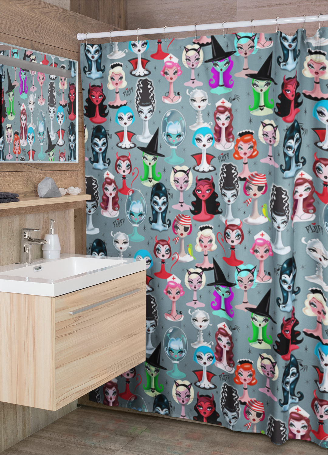 Spooky Dolls • Shower Curtain