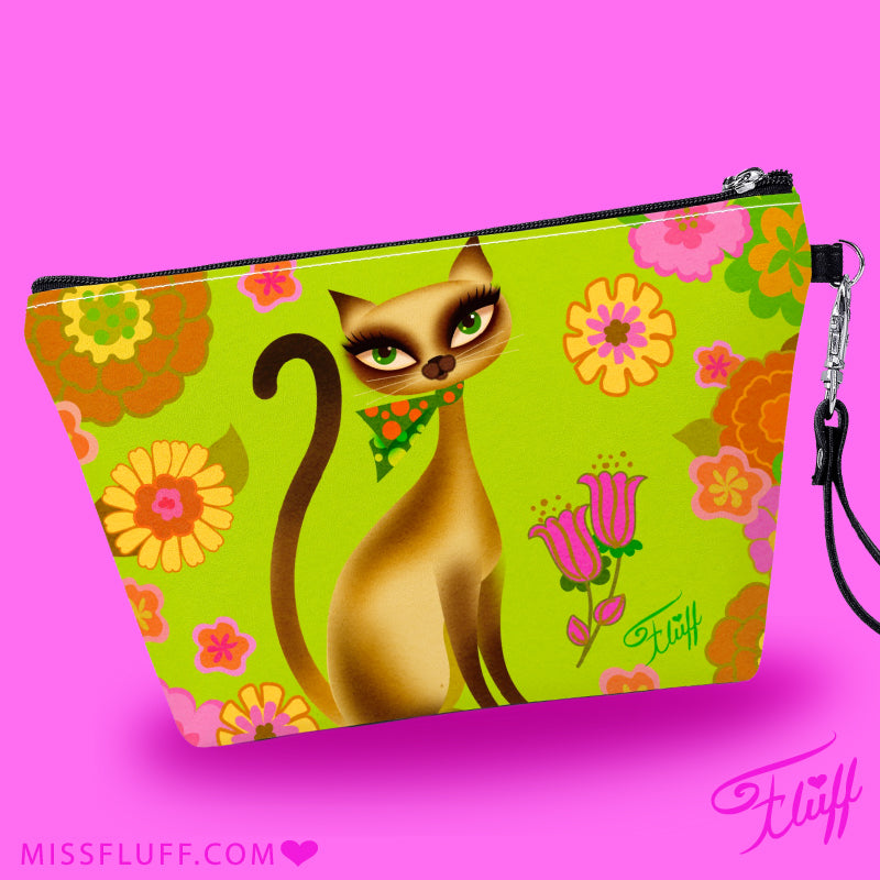 Siamese Flower Kitty  • Cosmetic Bag
