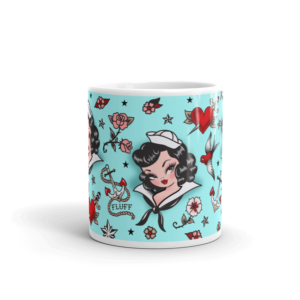 Suzy Sailor Girl on Light Blue • Mug