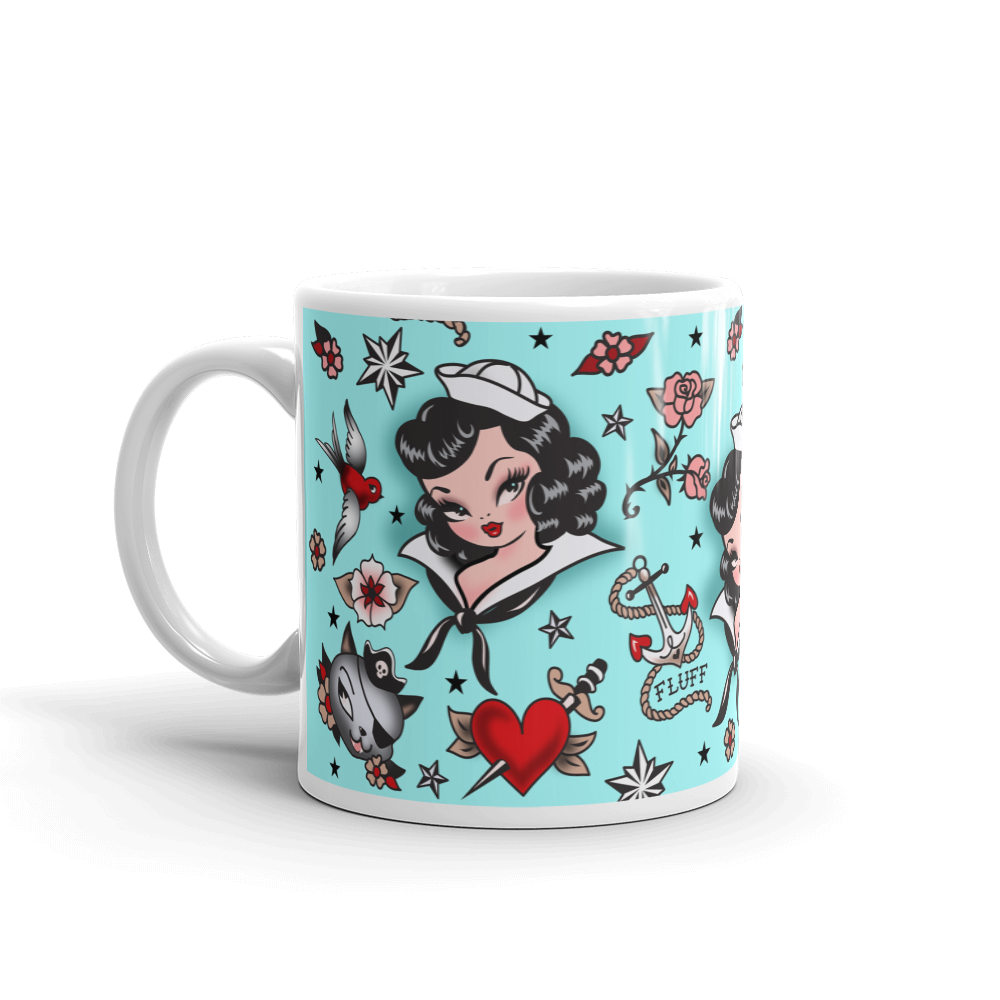 Suzy Sailor Girl on Light Blue • Mug