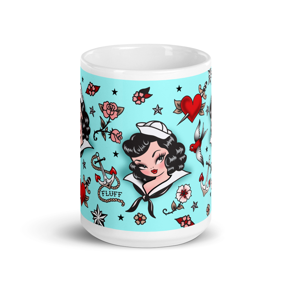 Suzy Sailor Girl on Light Blue • Mug