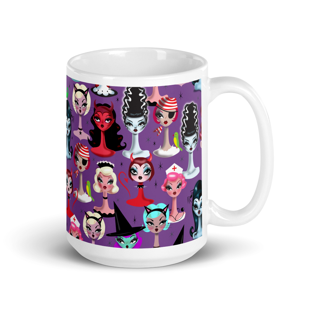 Spooky Dolls Purple • Mug 15oz