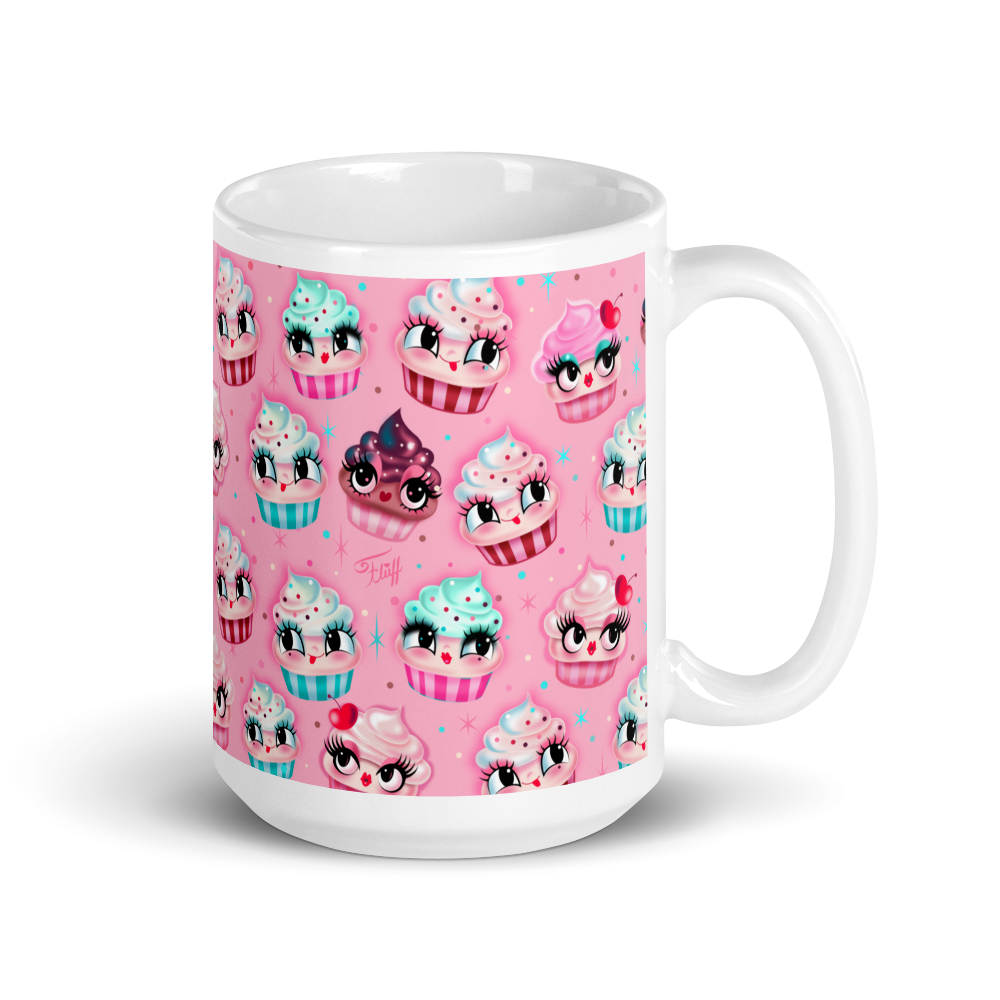 Cute Cupcakes on Pink • Mug 15 oz