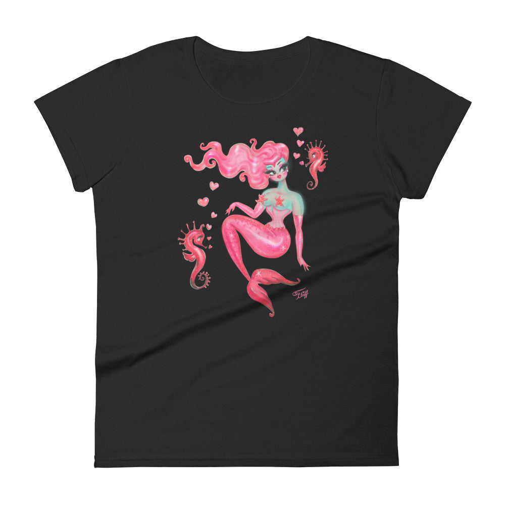 Mermaid with Smitten Seahorses • Women's Relaxed Fit T-Shirt