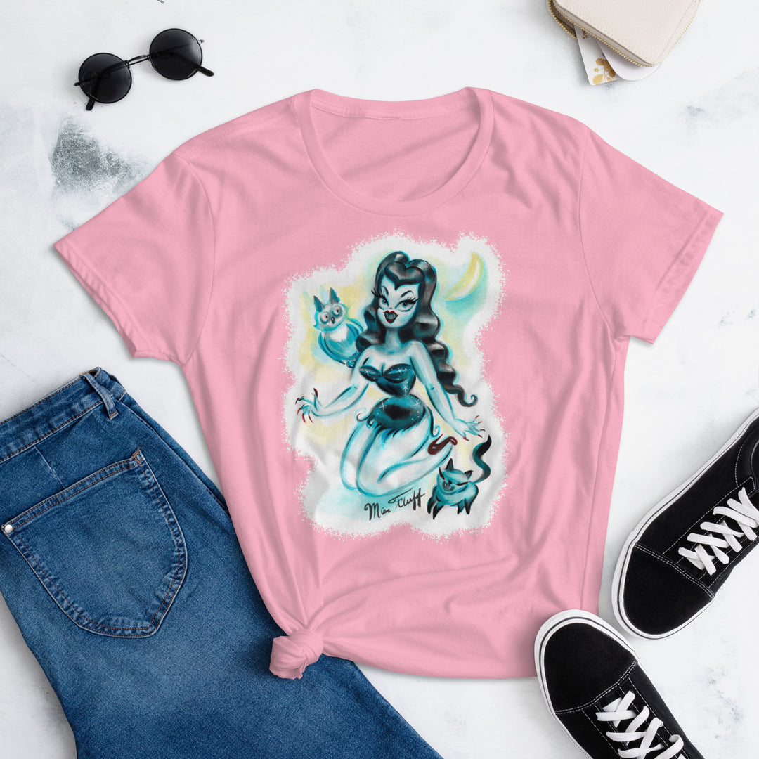 Vampire Pinup with Owl and Kitten • Women’s t-shirt