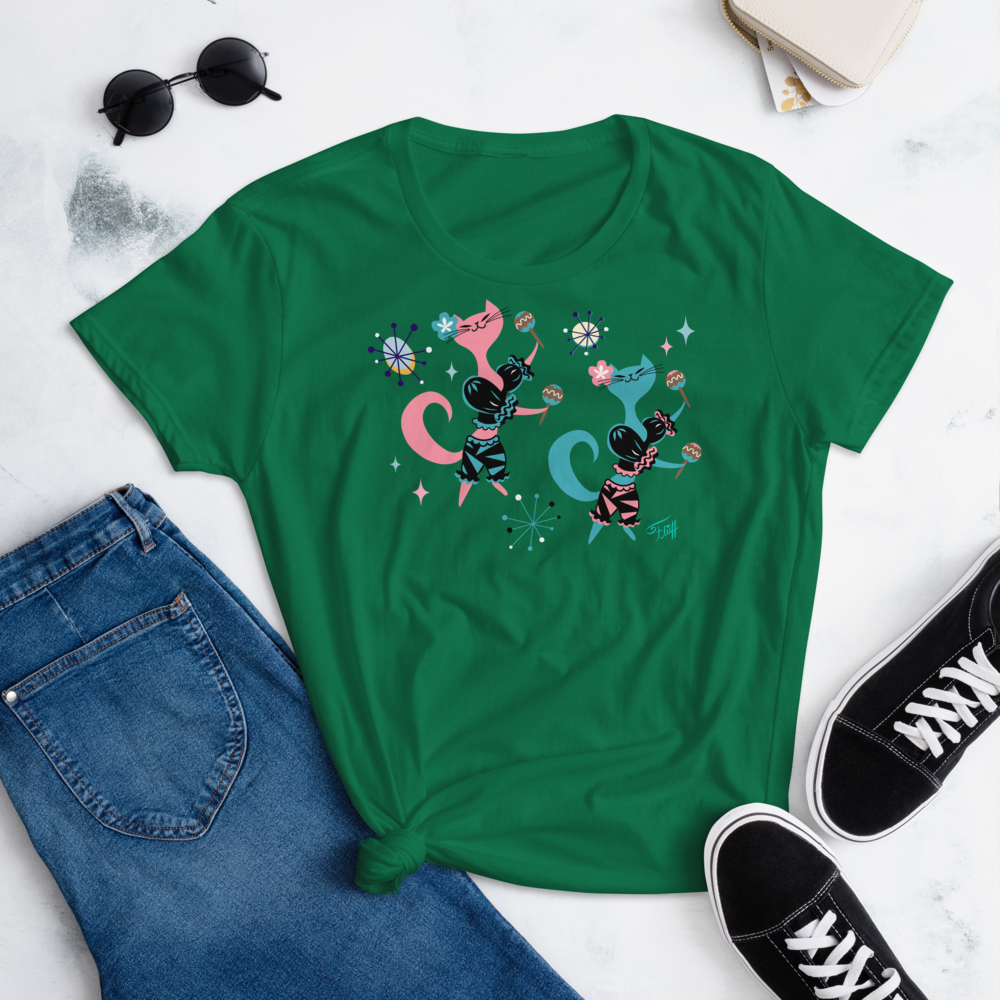 Mambo Kitties with Maracas • Women's T-Shirt