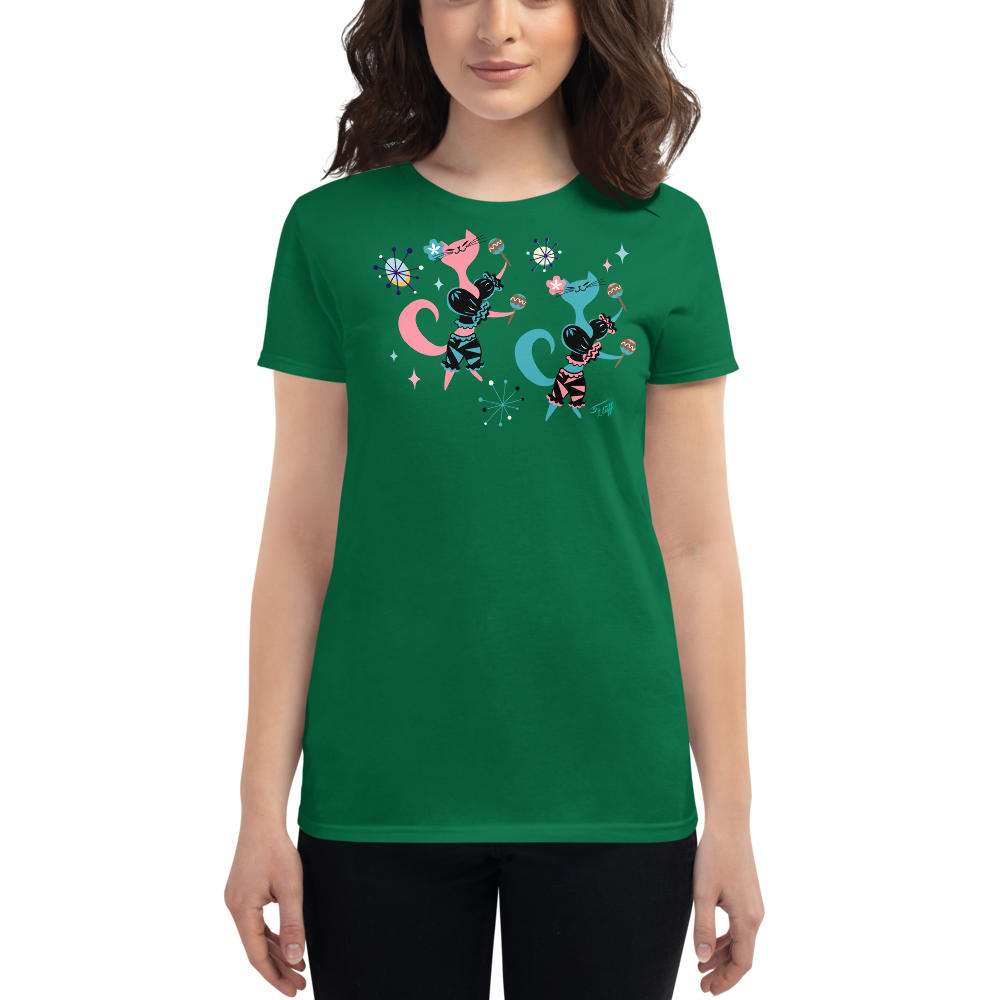 Mambo Kitties with Maracas • Women's T-Shirt