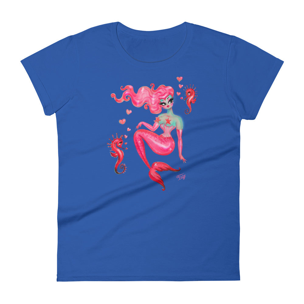 Mermaid with Smitten Seahorses • Women's Relaxed Fit T-Shirt