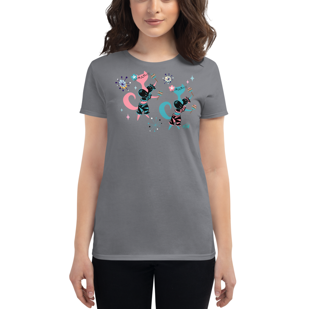 Mambo Kitties with Maracas • Women's T-Shirt