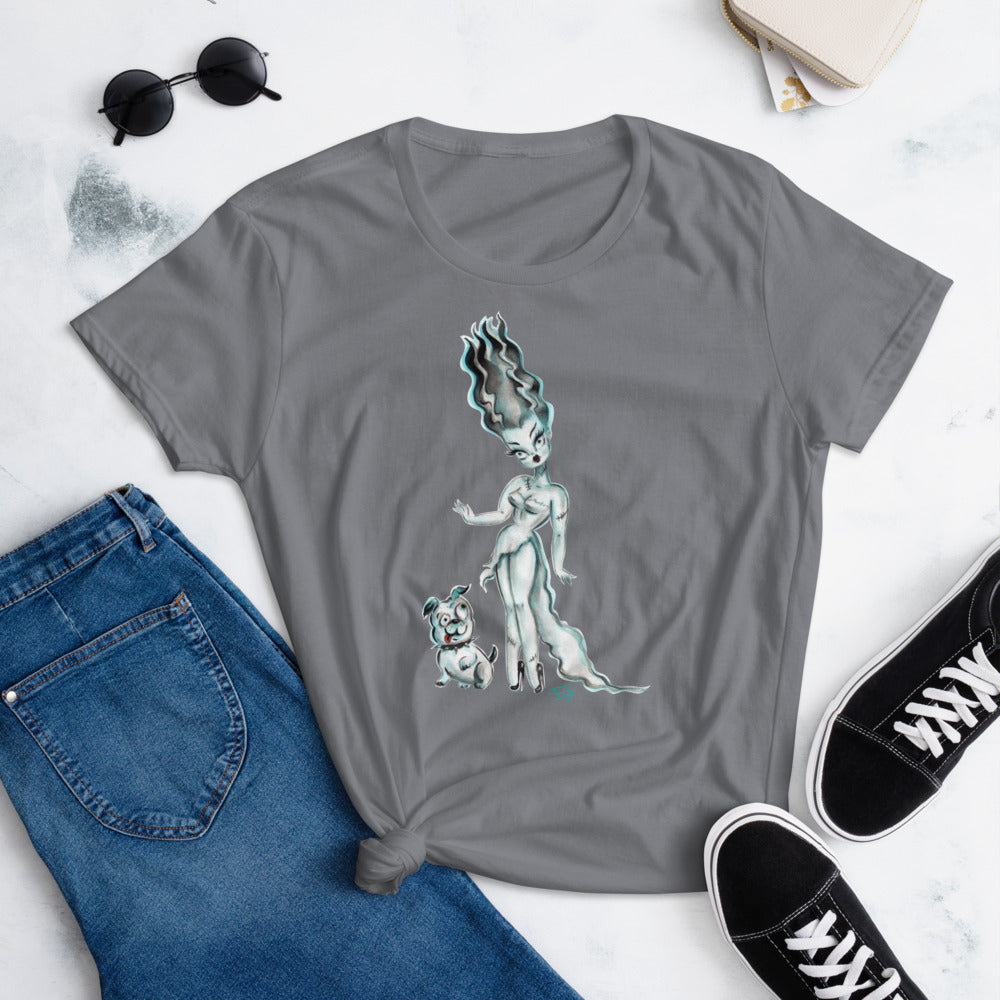 Bride of Frankenstein with Igor Bulldog • Tee