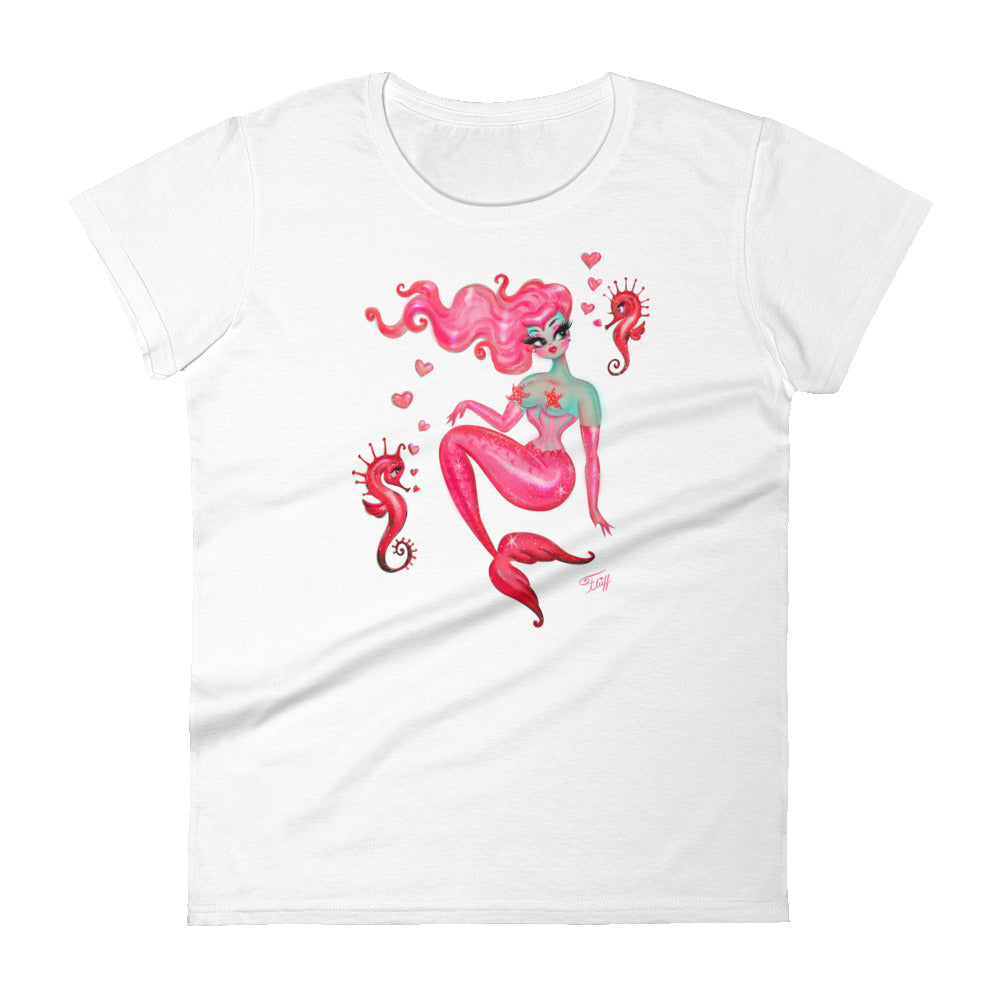 Mermaid with Smitten Seahorses • Women's Relaxed Fit T-Shirt